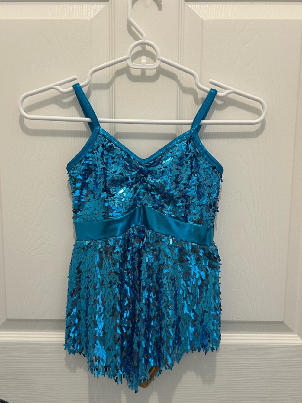 Girls Teal Sequin Dance Costume
